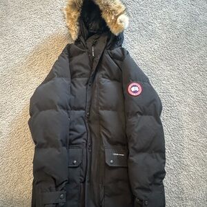 Men's Black Parka with Fur Hood